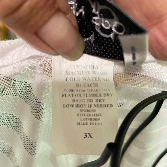 Caren Sport size 3X sheer asymmetrical stripes dressy casual feminine - Picture 6 of 6